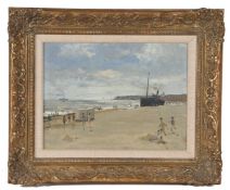 Campbell Archibald Mellon, ROI, RBA (British, 1878-1955) "S.S Penton Stranded" oil on panel 22 x