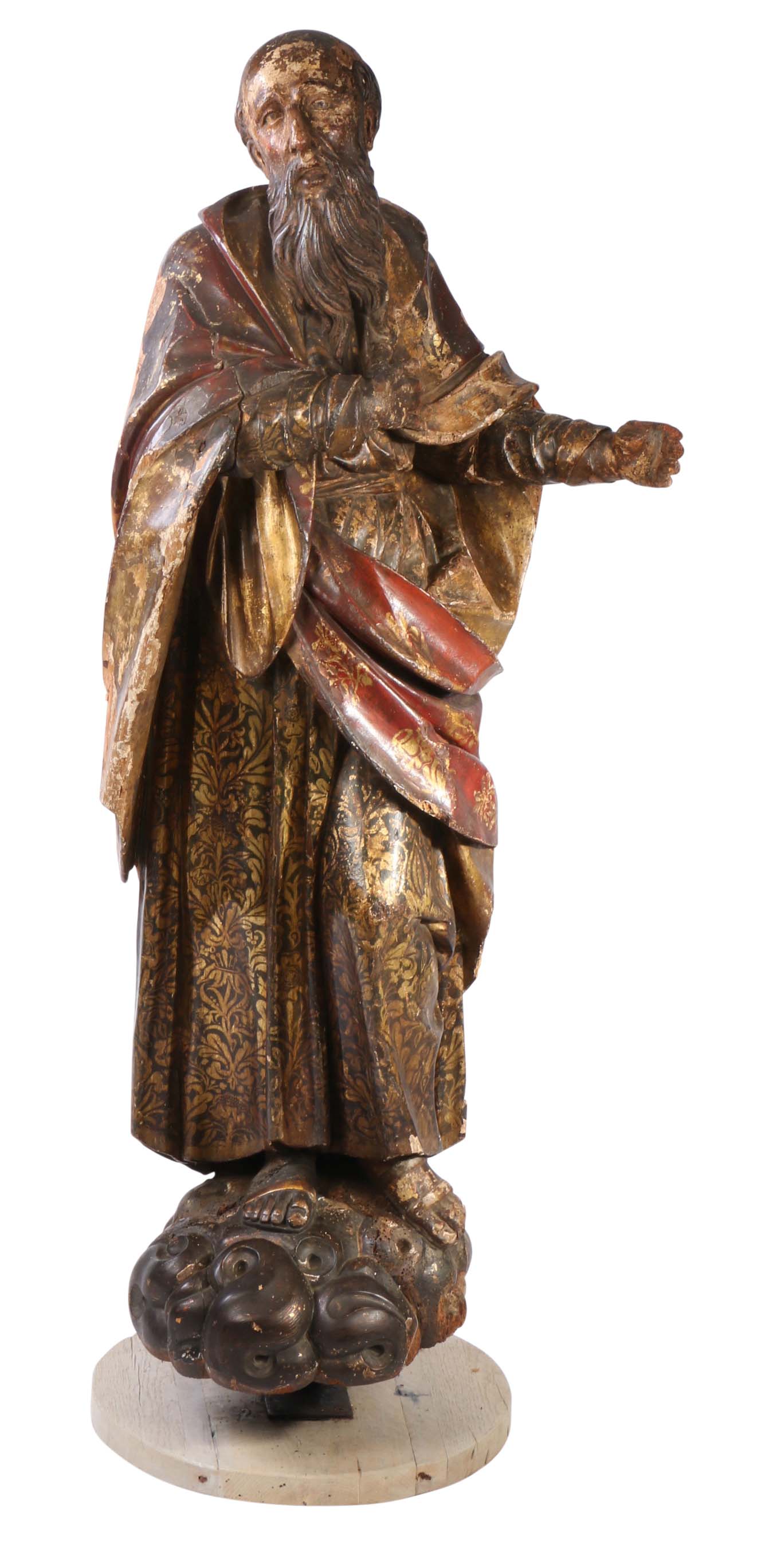 An impressive late 15th/early 16th century 'life-size' carved and polychrome-painted and gilt- - Image 5 of 6