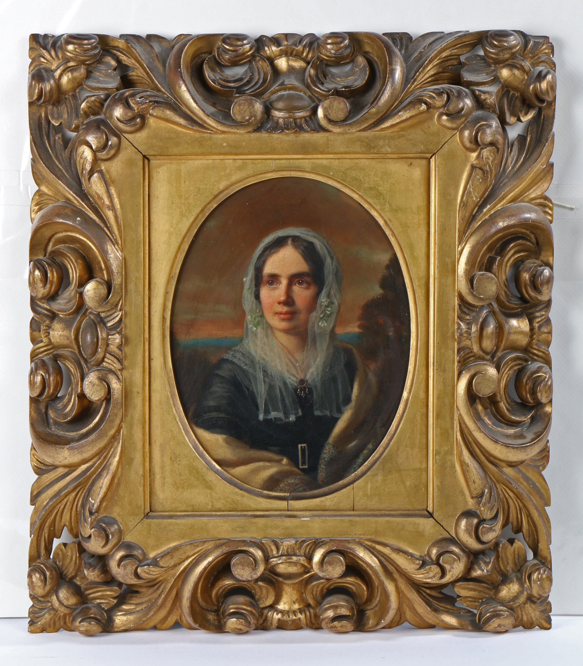 Spiridione Gambardella (Italian, c.1815-1886) Portrait of Elizabeth Rathbone II oil on canvas 21 x