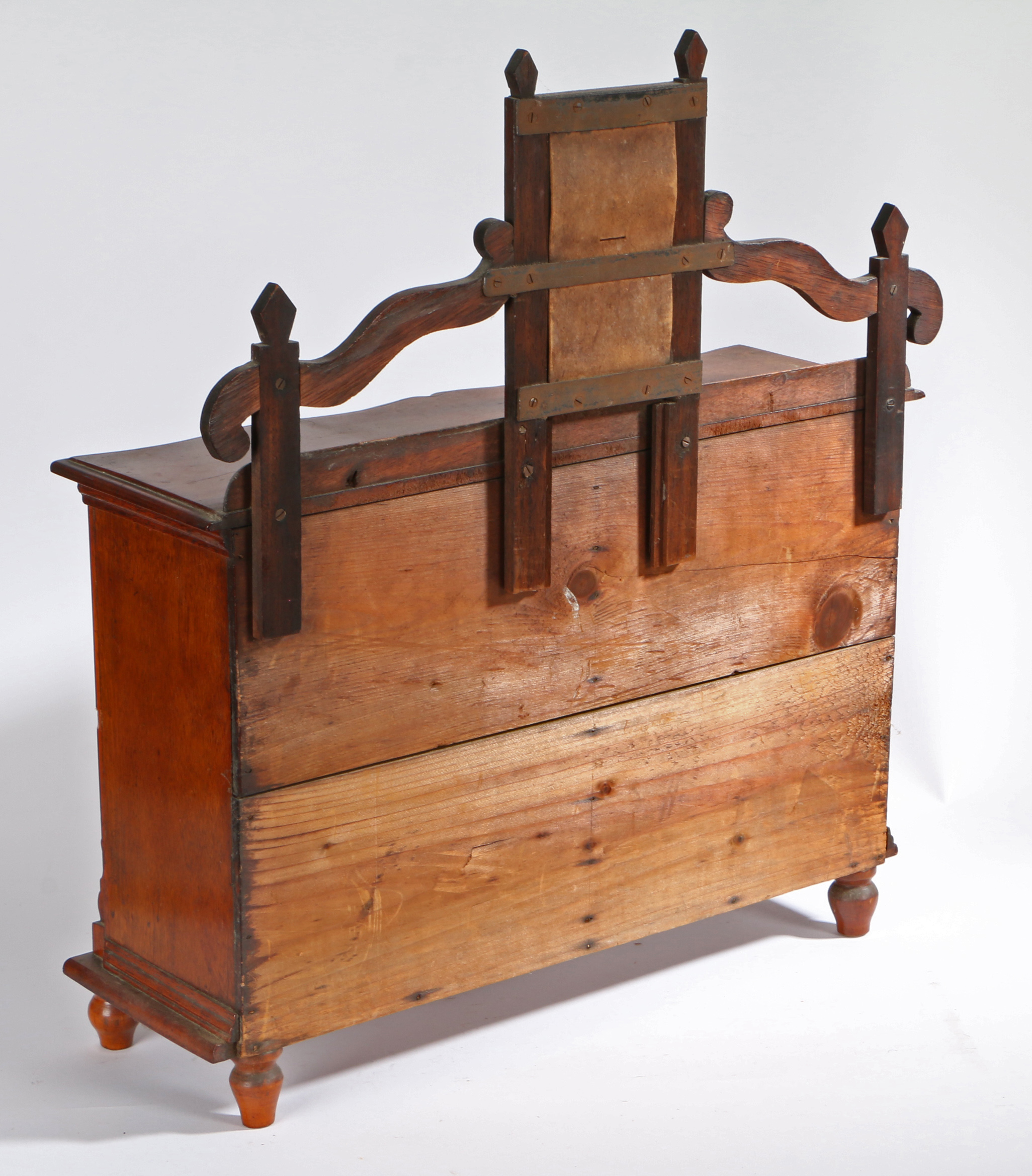 An Edwardian Apprentice piece mirror back dressing table, two moulded top drawers over four - Image 6 of 6