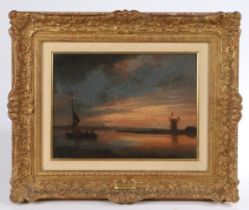 William Joy (British, 1803-1867) 'Approaching Storm' oil on panel 25 x 35cm (10" x 14")