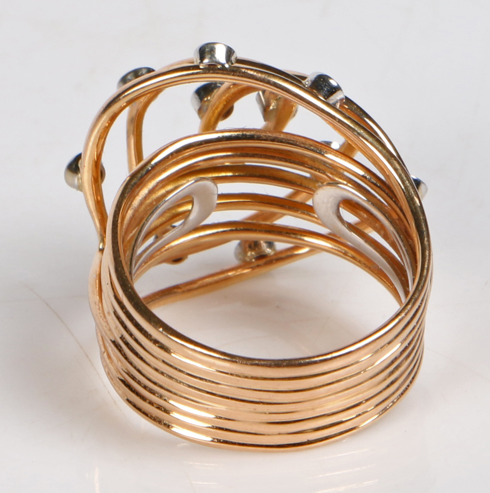 Alessandro Pagani, An 18 carat gold and diamond set ring, the ring formed from eight gold bands - Bild 2 aus 2