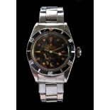 A rare Rolex Submariner ref. 6538 "Big Crown" stainless steel gentleman's wristwatch, case no.
