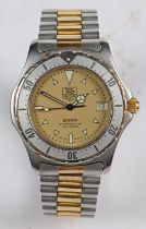 A Tag Heuer 2000 Professional 200 meters gentleman's wristwatch, ref. 974.006, the signed gold
