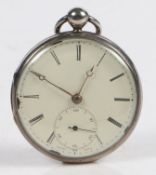 Richard Hornby, Liverpool, a William IV silver open face pocket watch, the case Chester 1836,