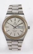 An Omega Seamaster Cosmic 2000 gentleman's stainless steel wristwatch, the signed silver dial with