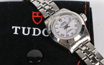 A Tudor Princess Date ladies stainless steel wristwatch, ref. 92500, serial no. H193XXX, circa 2000,