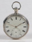 Jonathan Bowen, London, A George III silver open face pocket watch, the case London 1813, maker