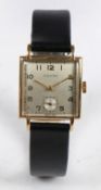 A Baume gentleman's 9 carat gold wristwatch, the signed silver dial with Arabic numerals and