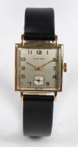 A Baume gentleman's 9 carat gold wristwatch, the signed silver dial with Arabic numerals and