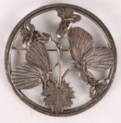 A Georg Jensen sterling "Moonlight Blossom" brooch, designed by Arno Malinowski, design no. 283,