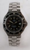 An Omega Seamaster Professional 200M gentleman's stainless steel wristwatch, the signed black dial