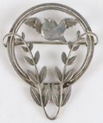 A Georg Jensen sterling silver brooch, designed by Arno Malinowski, design no. 258, of circular form