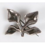 An Alexander Ritchie Iona silver brooch, Glasgow 1922, modelled as a stylised leaf, 30mm wide,