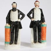 A pair of Victorian Staffordshire figure depicting the American evangelical preachers Sankey and