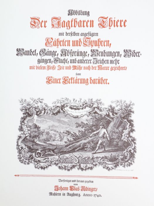 Johann Elias Ridinger, Die Jagtbaren Thiere, facsimile circa 1980, containing numerous illustrations - Image 2 of 2