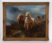 Lilian Cheviot (act 1884-1932) Wild Horses signed (lower right), oil on canvas 49 x 59cm (19" x