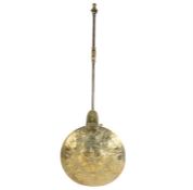 A late 17th century brass and iron warming pan, circa 1680, having a foliate repoussé and pierced