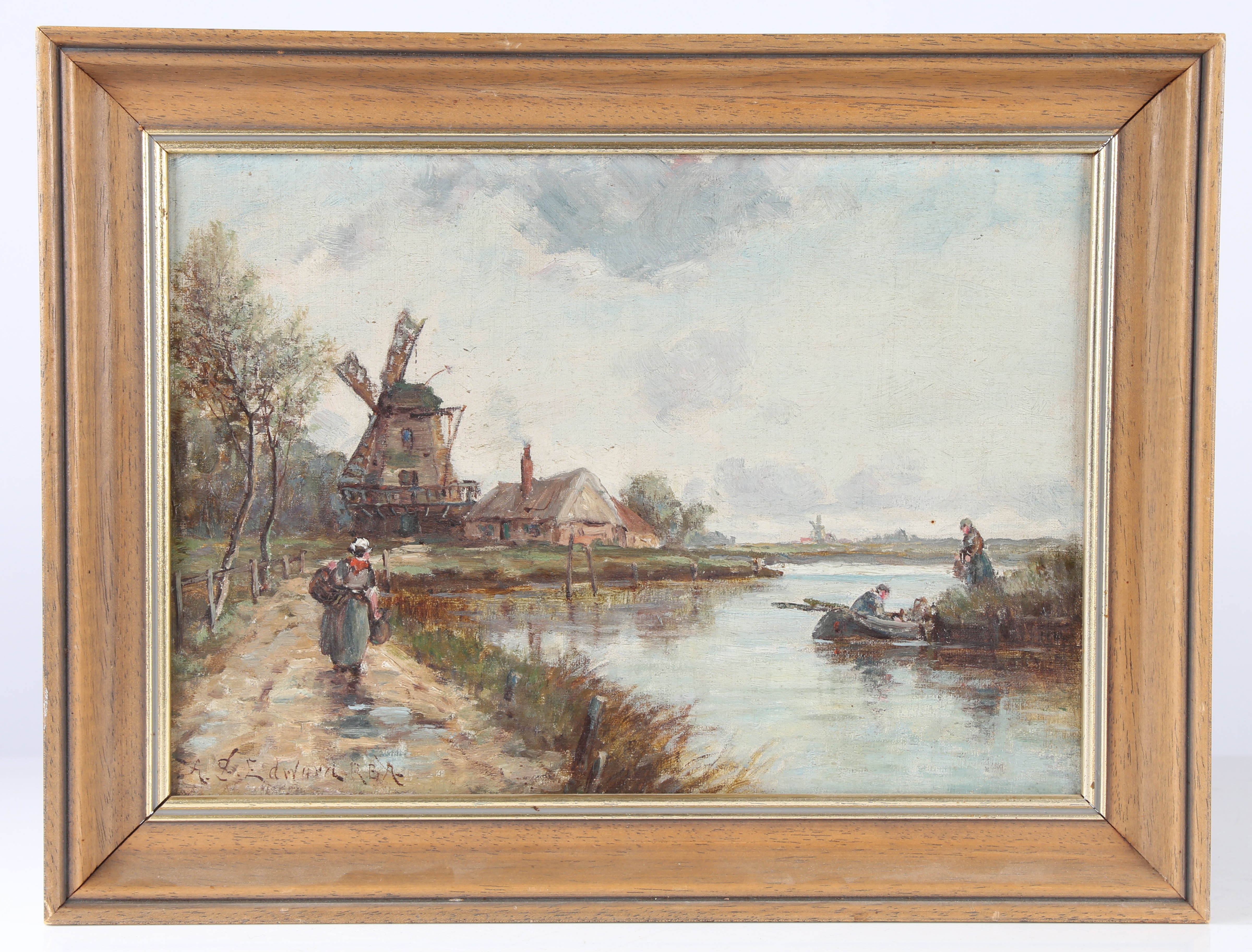 Alfred Sanderson Edwards, RBA (British, 1852-1915) "In The Netherlands" & "at Zwijndredcht" both - Image 2 of 2