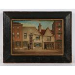 C.T. Moore, "The Old Reindeer Pub, Wheeler Gate, Nottingham", signed oil on board, titled and