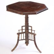 An Edwardian mahogany and gilt heightened occasional table, in the Oriental taste, the octagonal top