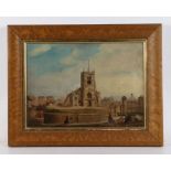 E. Worrall, "Bolton Parish Church, Lancashire, signed oil on canvas, housed in a gilt slip and