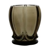 A 1930s French glass vase, Verlys "Les Godrons" France, circa 1932, in a deep green colour signed to