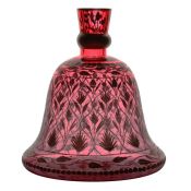 A late 19th Century large red glass and gilded huqqa base, probably Bohemian , bell shaped with