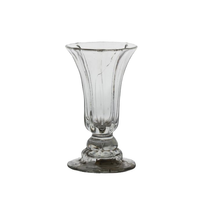 An 18th Century helmet foot syllabub glass, circa 1760, with a ribbed body and helmet foot, the - Image 2 of 2