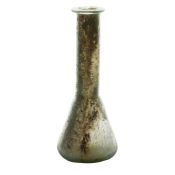 A Roman conical flask, 2nd - 3rd Century AD with a thick collar rim above the bell shaped base, 15.