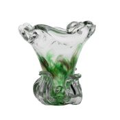 A mid 20th Century glass vase, circa 1950, possibly Murano Seguso, convoluted shape with