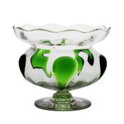 An early 20th Century Stuart glass bowl, circa 1905, applied green decoration and flared rim, 16cm