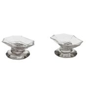 A pair of mid 18th Century Bohemian glass sweet meat dishes, circa 1740, of small proportions, 7cm