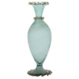 A late 19th Century Murano glass vase, the wrythen vase with aventurine inclusions, thrills to the