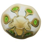 An early 20th Century Stuart glass vase, English circa 1905, with pale green peacock eye decoration,