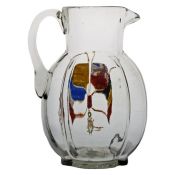 Early 20th century glass jug, Circa 1914, enamelled with the flags of the Allies, possibly Daum,