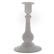 A rare George III white glass English candlestick, circa 1770, baluster stemmed, 20.5cm high