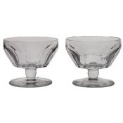 A pair of Art Deco period 'Talletrand' Baccarat champagne coupes, circa 1930, with dumpy bodies