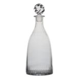 A 19th Century magnum club shaped decanter, French circa 1830, with swirl shaped stopper, 33cm tall