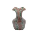 A Murano murrine glass vase, circa 1900 by Fratelli Toso, with shaped lip above the vase body, 8cm