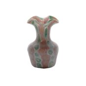 A Murano murrine glass vase, circa 1900 by Fratelli Toso, with shaped lip above the vase body, 8cm
