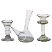 Three pieces of glass, to include a 19th Century sweetmeat stand, 9cm high, a small late 18th