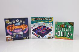 A Family games selection to include the great football quiz, the family quiz, Wordstax We would like