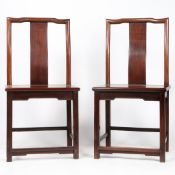 A PAIR OF CHINESE HARDWOOD CHAIRS.