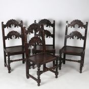 A SET OF FOUR 19TH CENTURY DERBYSHIRE CHAIRS (4).
