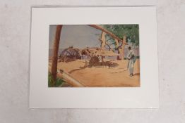 ERNEST O MCINTOSH (19TH/20TH CENTURY) "A SAGIA (WATERWHEEL) ON THE NILE, SUDAN".