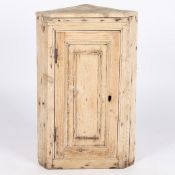 A VICTORIAN PINE CORNER FOOD CUPBOARD.