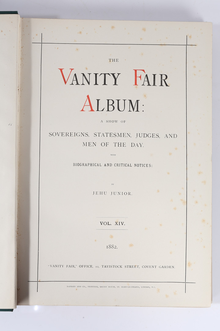 VANITY FAIR ALBUM, NINETEENTH SERIES, VOL XIX, 1887 & VANITY FAIR ALBUM, FOURTEENTH SERIES, VOL XIV, - Image 3 of 12