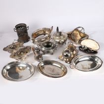 A COLLECTION OF SILVER PLATED WARE.