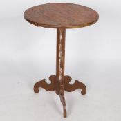 A 20TH CENTURY FRENCH PAINTED PINE OCCASIONAL TABLE.